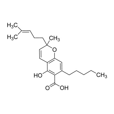 Cannabichromenic acid (CBCA) (unlabeled) in 1% DIPEA and 0.5% ascorbic acid in acetonitrile