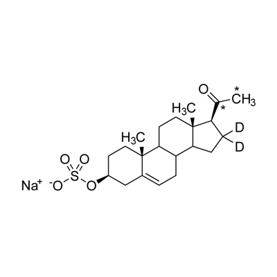 Pregnenolone sulfate, sodium salt (20,21-¹³C₂, 99%;16,16-D₂, 98%)