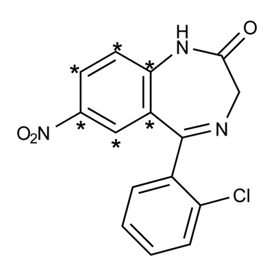 Clonazepam (ring-[ð�‘Ž]-Â¹Â³Câ‚†, 98%) 50 Âµg/mL in methanol, CP 95%