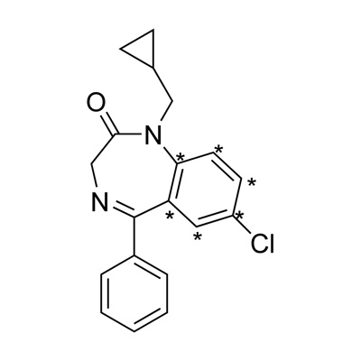Prazepam (ring-[ð�‘Ž]-Â¹Â³Câ‚†, 98%) 50 Âµg/mL in methanol, CP 95%