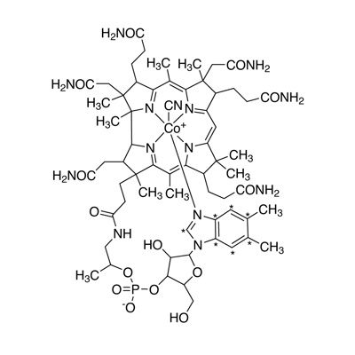 Vitamin B12 (cyanocobalamin) (¹³C₇, 99%) 1 µg/mL in methanol, CP 95%