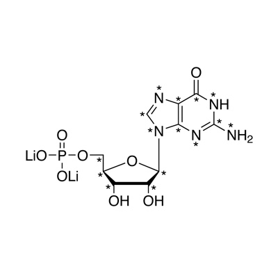 Guanosine 5′-monophosphate, lithium salt (U-¹³C₁₀,98%; U-¹⁵N₅,98%) CP 90% (in solution)