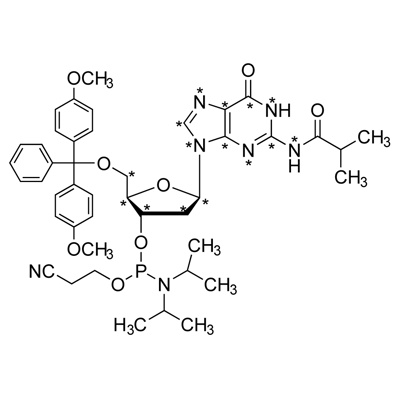 2′-Deoxyguanosine phosphoramidite (¹³C₁₀, 98%; ¹⁵N₅, 98%) CP 95%