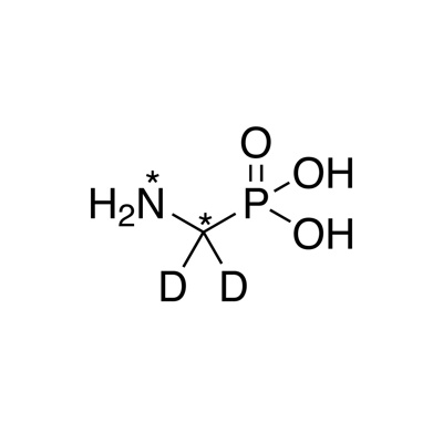 Aminomethylphosphonic acid (AMPA) (¹³C, 99%;¹⁵N, 98%;methylene-D₂,98%) 100 µg/mL in water