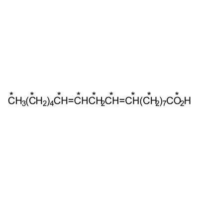 Linoleic acid (18:2) (U-¹³C₁₈, 98%) <10% 𝑐𝑖𝑠,𝑡𝑟𝑎𝑛𝑠 isomer, CP 94%
