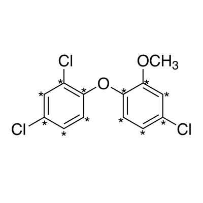 Methyl triclosan (2,4,4′-trichloro-2′-methoxydiphenyl ether) (ring-¹³C₁₂, 99%) 100 µg/mL in nonane