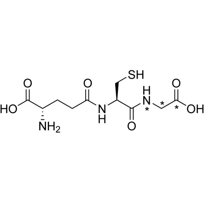Glutathione (GSH) (glycine-¹³C₂, 98%; ¹⁵N 96-99%) 65-70% net peptide/peptide purity 85-90%